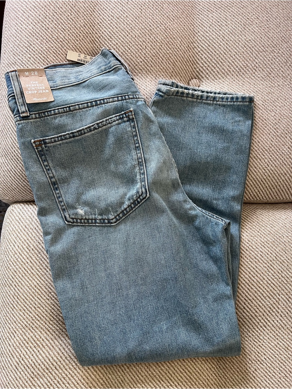 Madewell The Perfect Vintage Crop Jeans Light Wash Button Fly Women’s